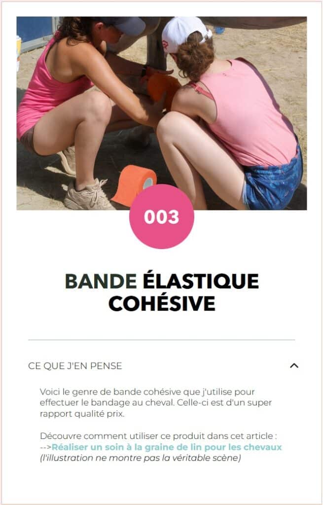 bande élastique cohésive pour pansement des sabots d'un cheval