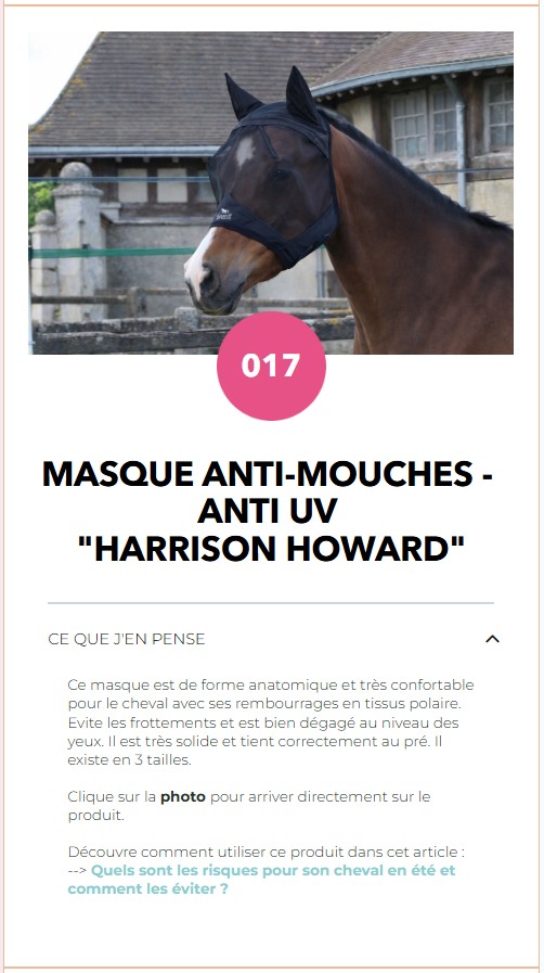 Masque anti-mouches et anti-UV Harrison Howard