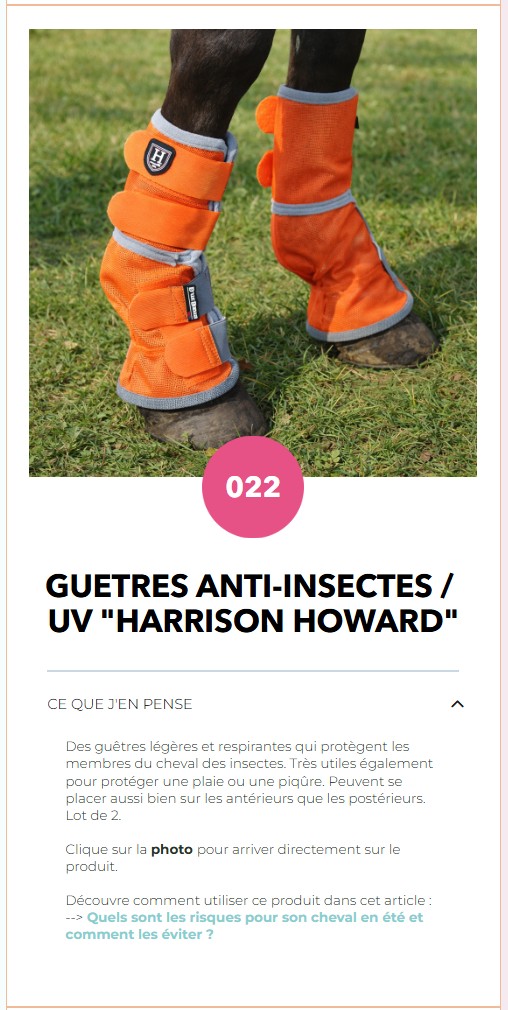 Guêtres anti-insectes et anti-UV Harrison Howard