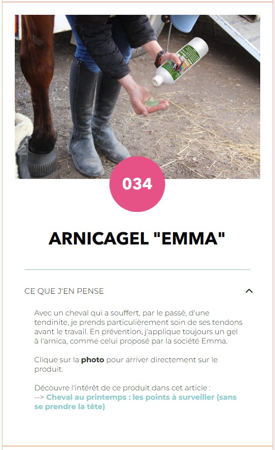 Arnicagel Emma pour chevaux