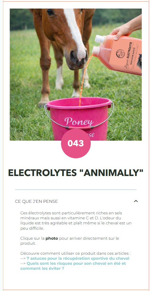 Liquide électrolytes Annimally
