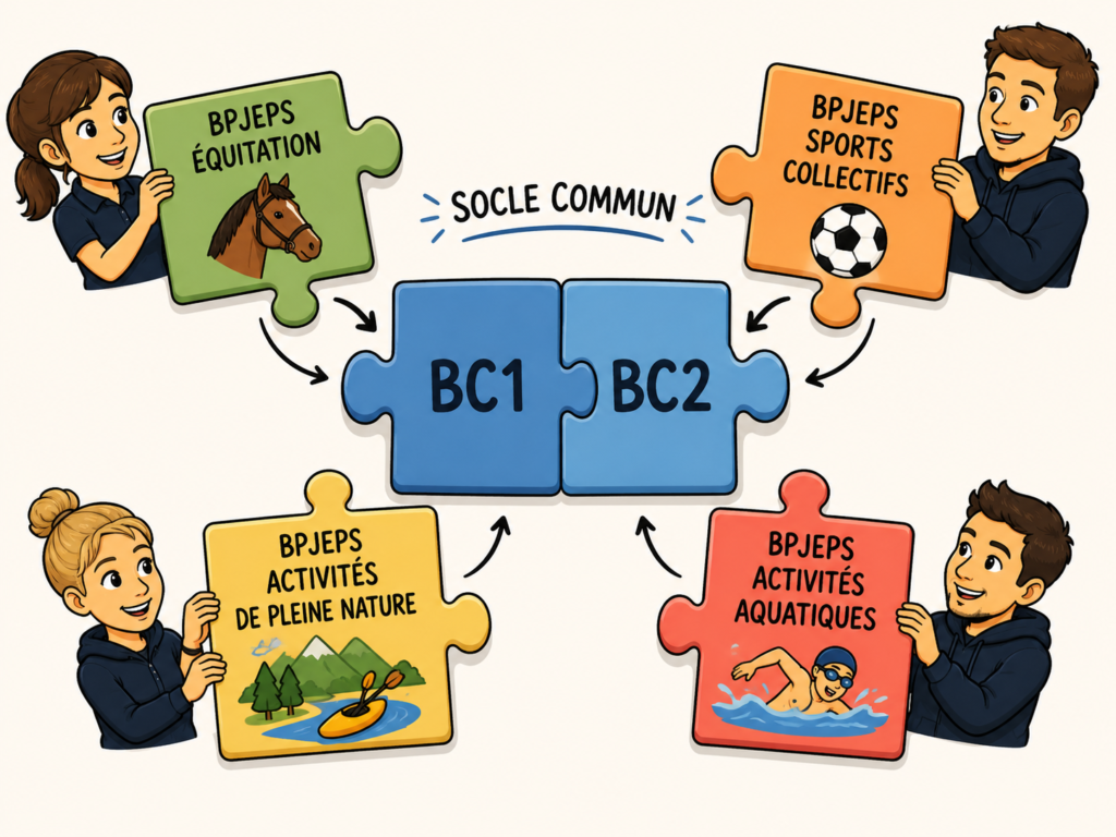 BC1 et BC2, blocs de compétences communs à tous les BPJEPS